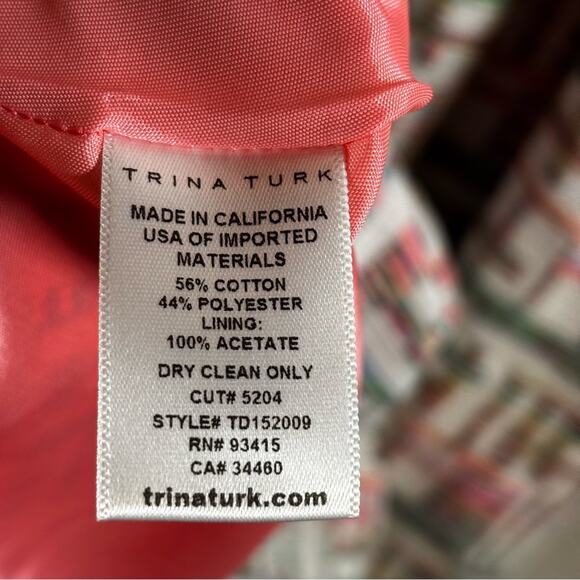 Trina Turk Linda Basket Weave Jacquard Dress Size 10 - Picture 9 of 11